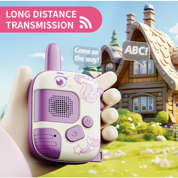 Lasten walkie-talkie pitkän matkan langaton lähetys summeri ulkoilma keskustelu piirretty lelu rannehihnan kanssa pony