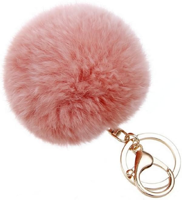 Pompom-nyckelring i Kaninull