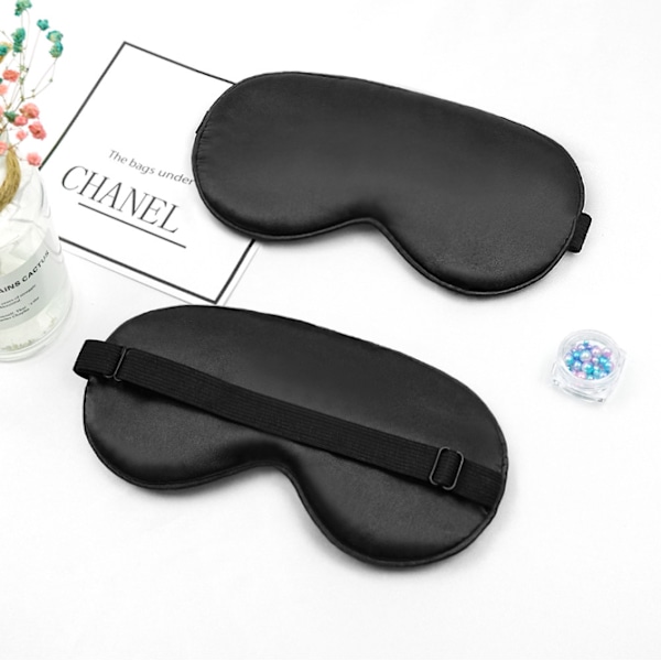 Sovmask för Resor Andningsbar Justerbar Spänne Sovmask (Svart) Black