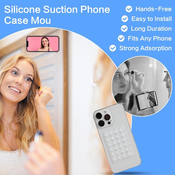 4 st Silikon Sugpropp Mobilskal Fäste, Baksida Mobil Fidget Spegelhållare för Selfies och Tiktok Videor Kompatibel med iPhone och Android Skal