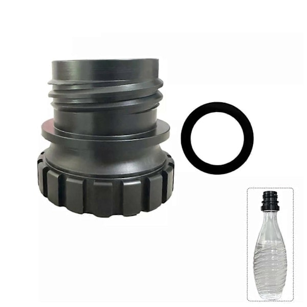 Musta Quick Connect -soodapulloadapteri SodaStream Crystal 0.7L lasipullolle js