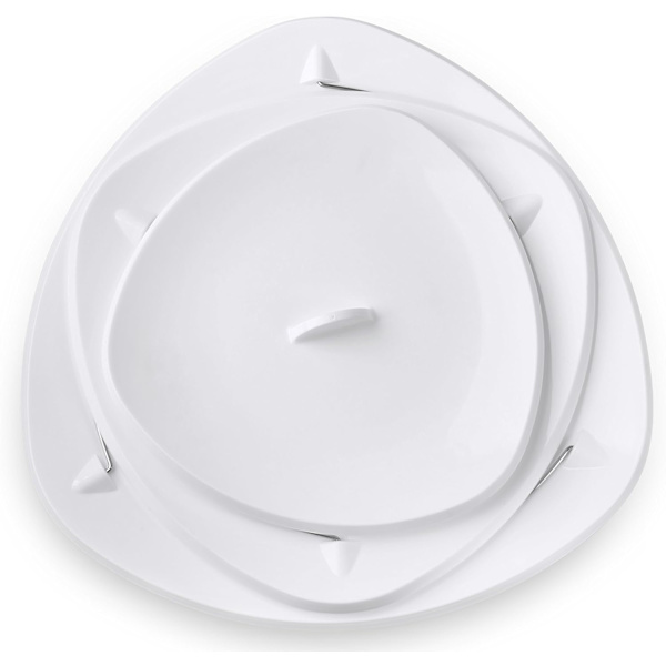 Hopfällbar 3-vånings serveringsbricka: Dekorativ design som viks ihop, en elegant bricka för smörgåsar, kakor, ostskivor och charkuterier