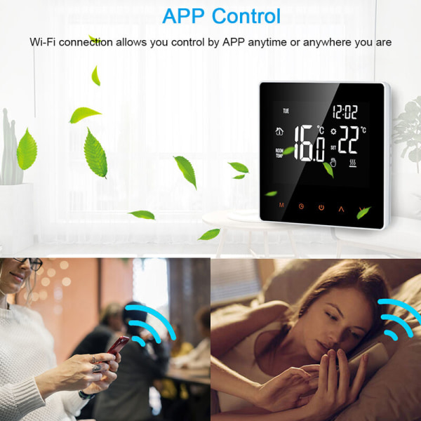 Smart termostat Digital temperaturkontrol LCD-berøringsskærm Ugentlig programmerbar elektrisk termostat Gulvvarme f