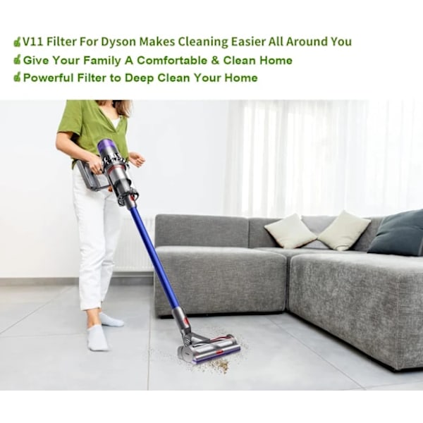 3-pakkisuodattimen vaihto Dyson V11 /SV14/v15 Animal Torque Drive Total Clean -imureille