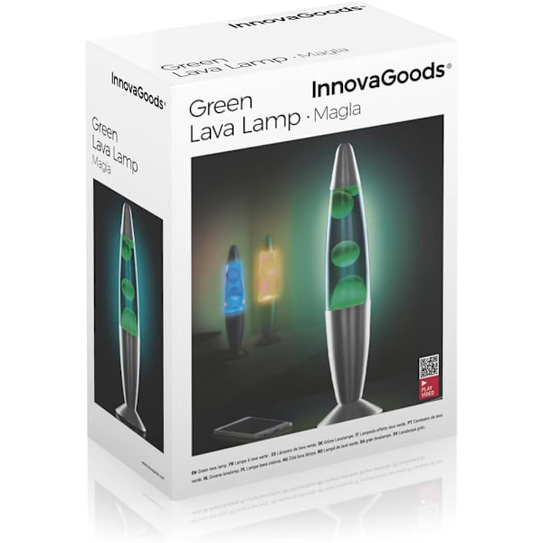 Lava Lampa, Avslappningslava Lampa, Sänglampa för 25W R39 Glödlampa, Perfekt för Sovrum Verde