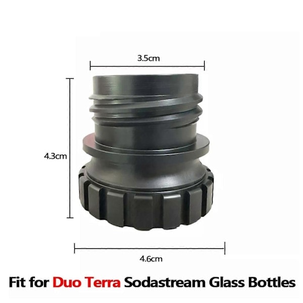 Musta Quick Connect -soodapulloadapteri SodaStream Crystal 0.7L lasipullolle js