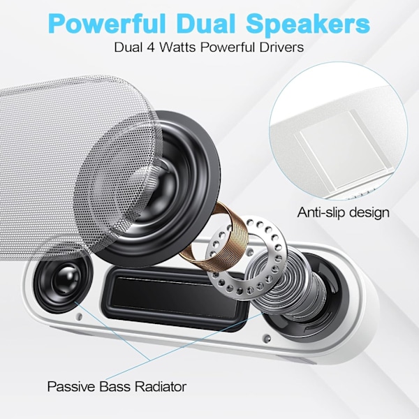 Datamaskinhøyttalere, USB Bærbare Datamaskinhøyttalere, Mini Lydplanke med 3D Surround Stereo for Laptop, PC, Notebook, Desktop - Plug and Play (Hvit)