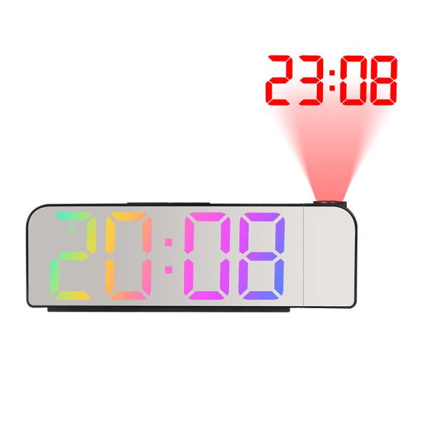 Spegel färg ljus F barns LED väckarklocka kan justera ljusstyrka och volym