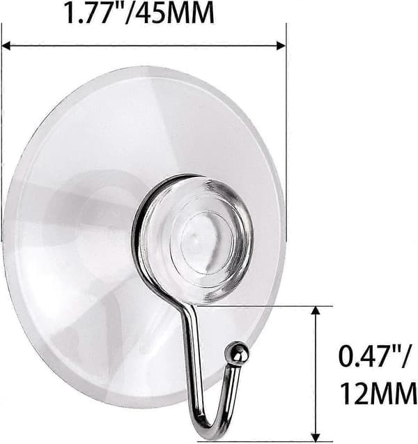 Universal PVC Sugkoppskrok - 40-pack S, kan fästas på alla släta ytor