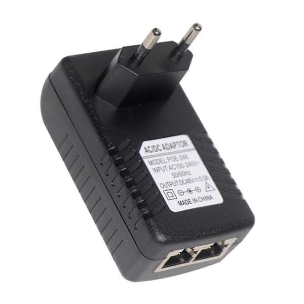 Poe-injektor strømadapter for IPC-kamera DC24V 1A EU-plugg