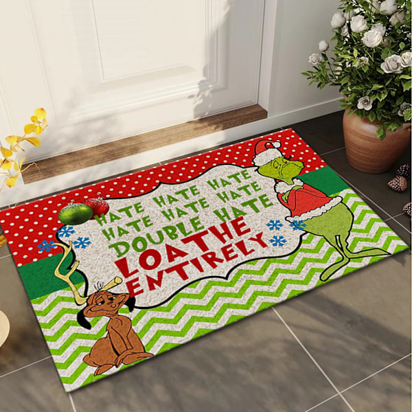 Uusi Grinch Joulu ovimatto Jouluaatto koristeellinen lattiamatto Amazon jalkamatto matto B