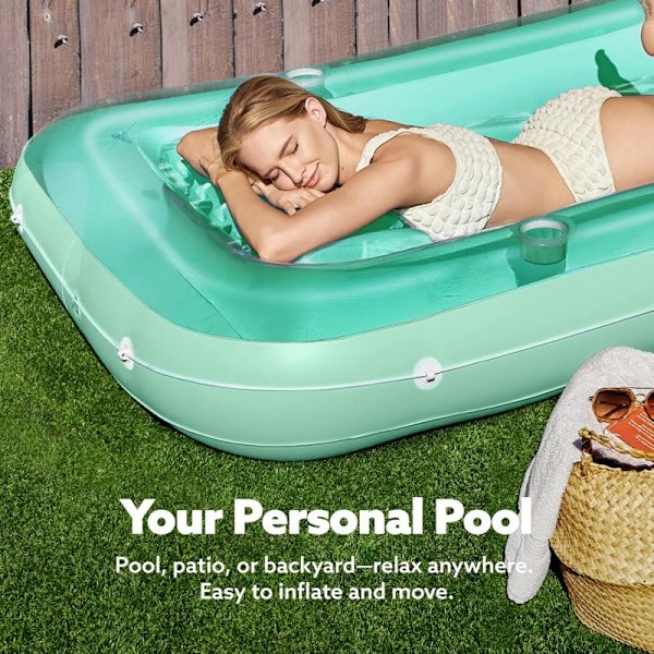 YATOUT Joy Stor Uppblåsbar Flytande Solstol för Pool, Solsäng, Uppblåsbar Solmadrass, Kan Användas Utomhus, Trädgård, Bakgård Transparent pink