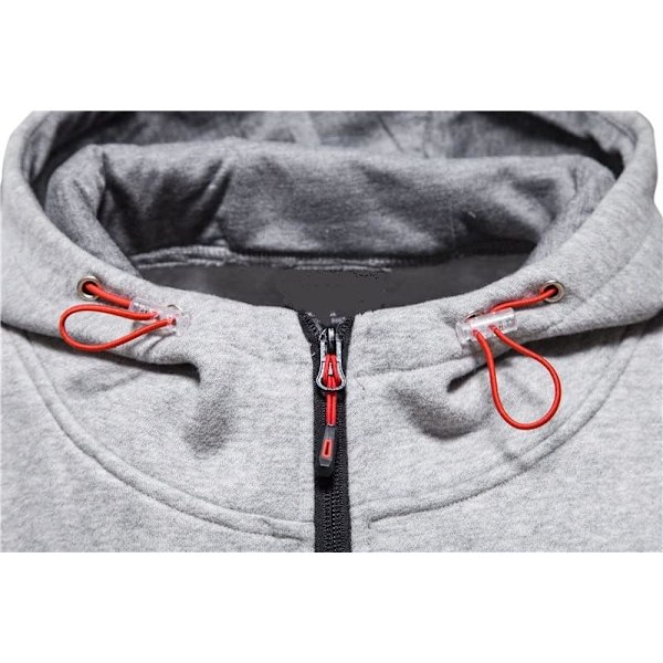 Herrar Hoodies Sweatshirt Zip Up Lätta Jackor New Red 3XL