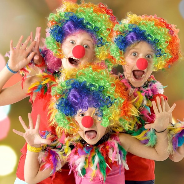 Clownperuk färg, unisex färgad peruk, julrekvisita peruk huvudbonad kostym klädaccessoarer
