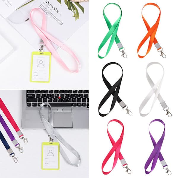2 stk. Halskæde Lanyard ID-kort Holder SORT - høj kvalitet h Sort