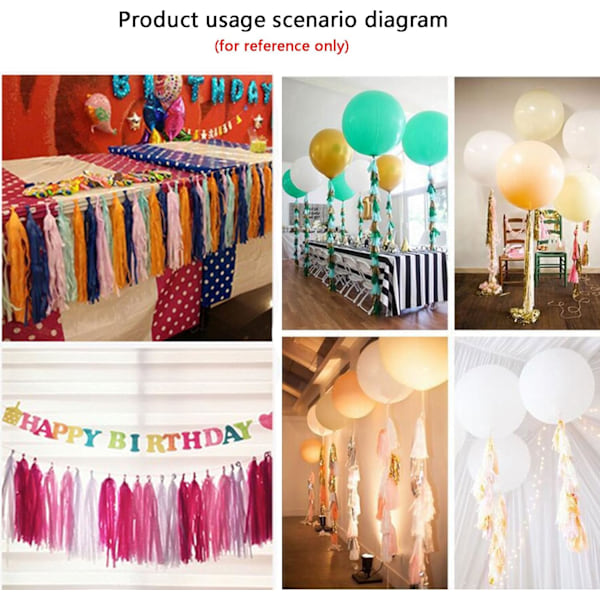 Varmt rosa ljusrosa silkespapper tofs party tofs girlang banderoll för festdekoration, DIY-kit, 15 st