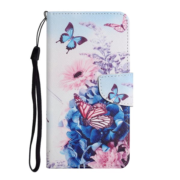 Lærveske med malt mønster for iPhone 12 mini