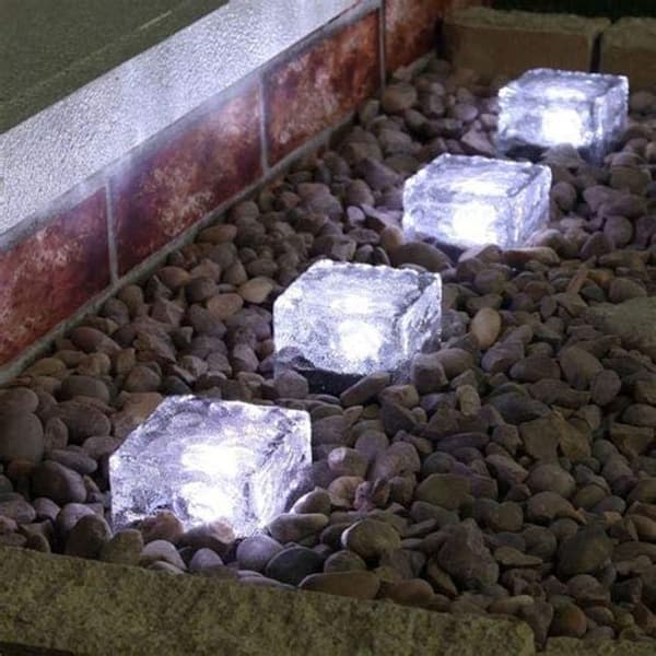 4-pack LED Solbelysning i Glas för Markbelysning