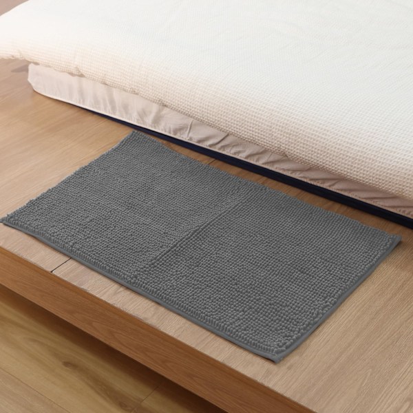Antislip Bademåtte - Blød og Behagelig Mikrofibermåtte med Maskinvaskbar Design - Vandabsorberende og Hurtigtørrende (Lysegrå, 40x60cm) Light Grey