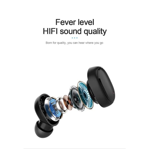 A6s TWS - Trådløse Hovedtelefoner Bluetooth 5.0 Samsung Iphone Sort Sort
