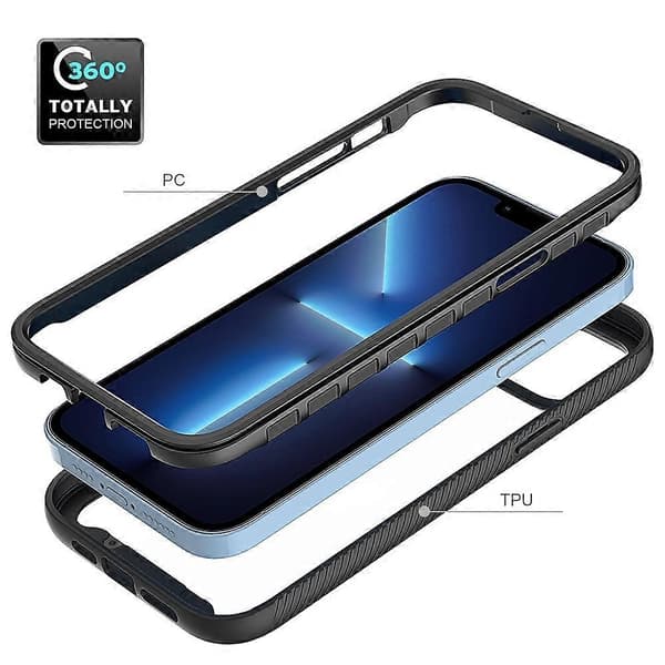 Stjernedekket ensfarget PC + TPU-telefondeksel til iPhone 14 Plus