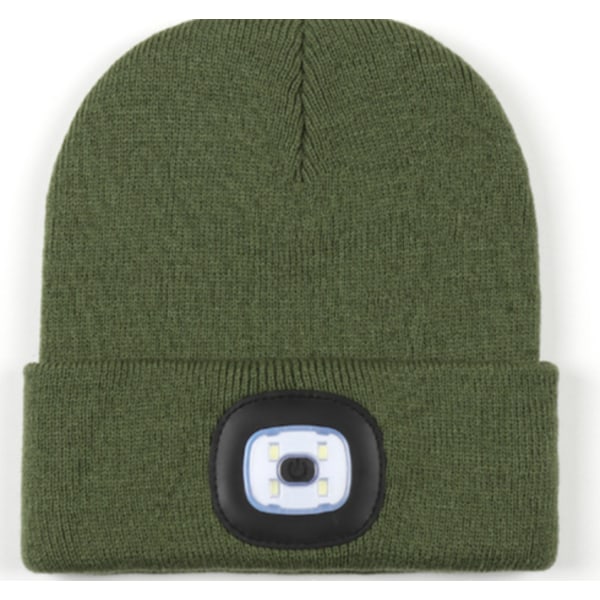 Strikket hue med LED-lys lysende hue lys hue med lys natfiskeri lysende hue hue lys green