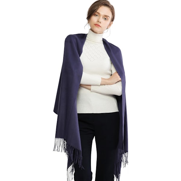 Dametørklæder Pashmina-sjal og -omslag til bryllupstørklæder til kvinder Vinter Navy