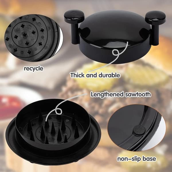 Kyllingkutter 18 cm Kyllingkutter Manuell Kjøttkutter Kjøttkutter med Ergonomisk Håndtak og Sklisikker Base for Grønnsaker, Svin, Kylling black