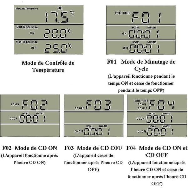 Plug-in Termostat Digital Temperaturkontroller Värme Kylning Med Sond, LCD Plug Temperaturkontroller Timer För Akvarium Inkubator Växthus
