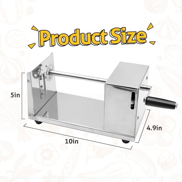 3 i 1 manuell tornado potetmoser spiral potetkutter vridd potetmoser spiral vridd kutter tykk rustfritt stål grønnsakskutter