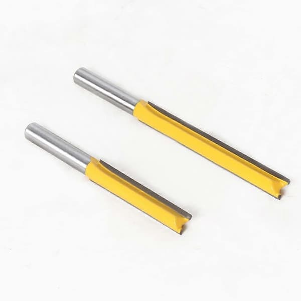 2 stk. 8 mm lige notfræsere karbid lige overfræserbits ekstra lang skaft lige fræsere planfræserbits 50 mm 76 mm