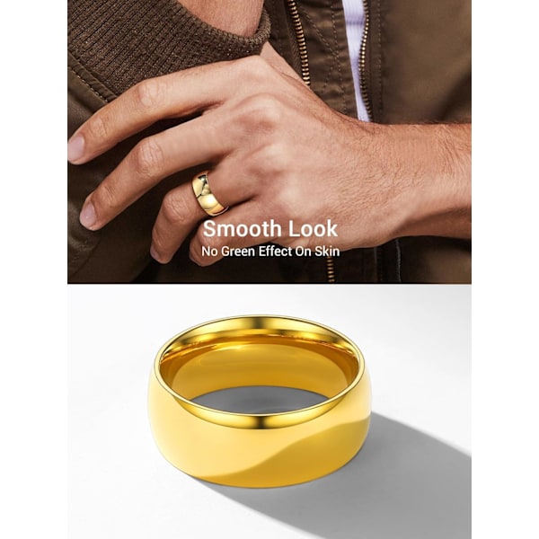 Rustfrie stålband roterende fingerringer, minimalistiske midi vennskap spinner ringer med forskjellige størrelser 8mm / Dorado 14.5 (54.4mm)