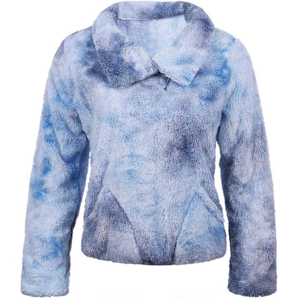 Dame Fleece Jakke, Quarter Zip Sweatshirt, Varm og Fleksibel Jakke til Vinter og Efterår Frotis Azul Claro M