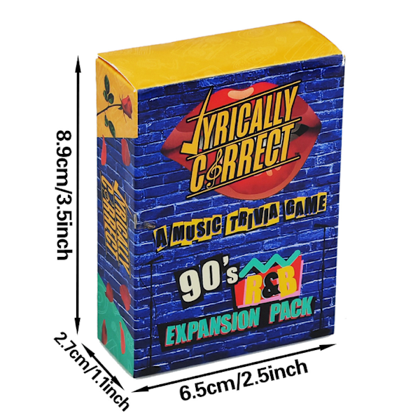 Lyrically Correct 90- og 2000-talls Hip Hop og R&B Musikk Trivia Kortspill Gave, Familie Fest Hip Hop Musikk Tekst Utfordring Spillkort Expand Blue