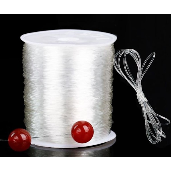 Stor rull Transparent elastisk tråd for smykkelaging 100m Transparent