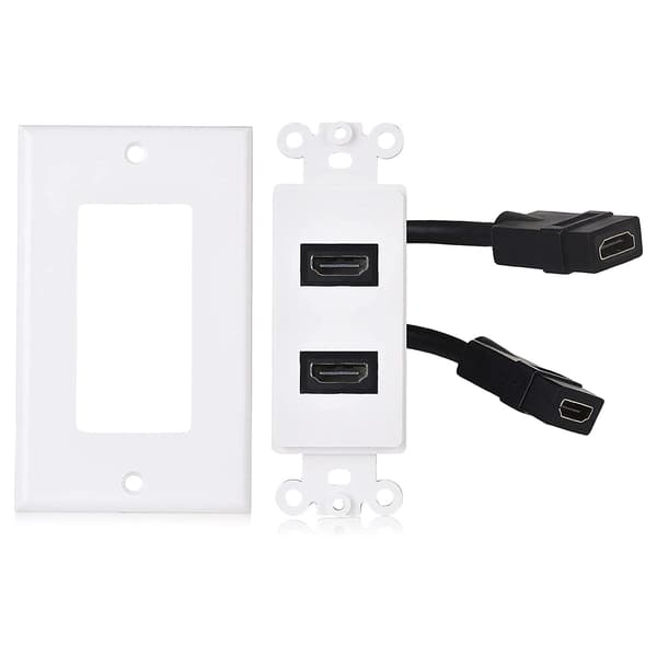 2-pack 2-portars -kompatibel väggplatta i vitt (4K UHD, ARC och Ethernet Pass-Thru-stöd)