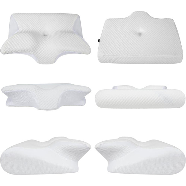 Ortopedisk Nackkudde Memory Foam Sovkudde för Nack- och Ryggsmärta vit white