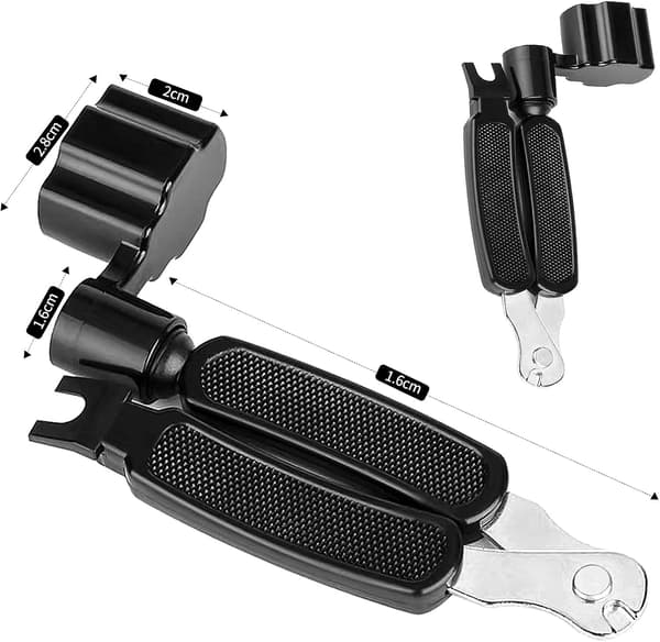 3 i 1 strengevikler svart gitarstrengvikler