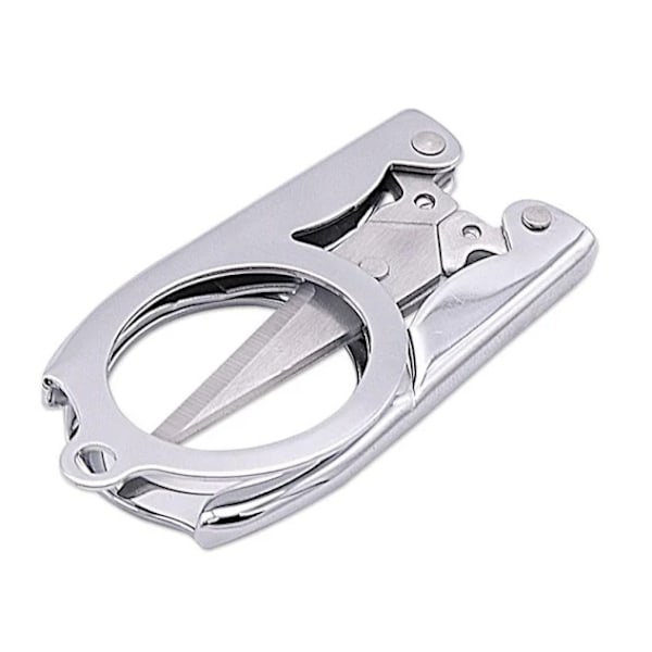 Fällbara saxar, bärbara, multifunktionella, i rostfritt stål, små fällbara saxar för resor 9.3cm