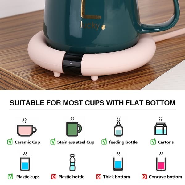 Touch Switch Kaffekrusvarmer med Rustfri Stål Bakke