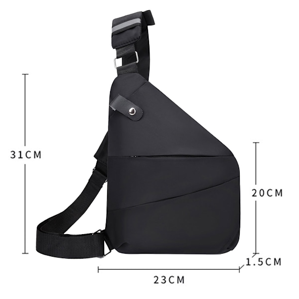 Crossbody Bröstväska: Ultratunn Crossbody Väska, Axelryggsäck, Osynlig Sidoväska för Män och Kvinnor