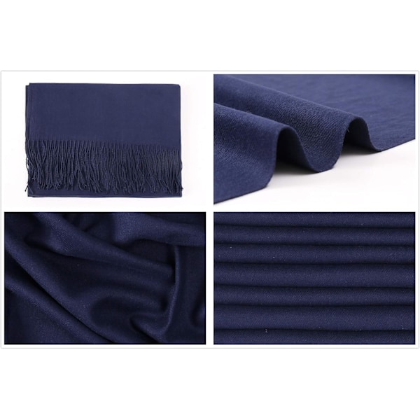 Dametørklæder Pashmina-sjal og -omslag til bryllupstørklæder til kvinder Vinter Navy