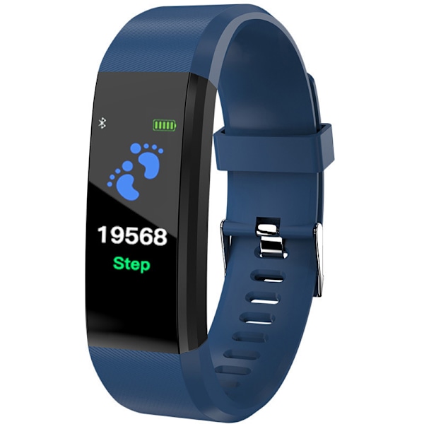 Fitness Tracker Sundheds Sportsur med Puls, Søvnovervågning, Iltmætning i Blodet, Skridttæller og SMS Opkaldsnotifikationsfunktioner blue