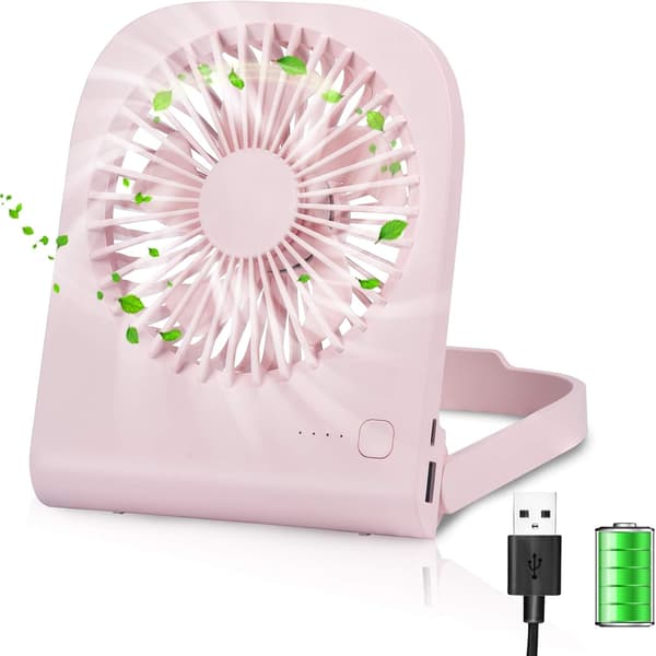 Bordsfläkt, Mini USB-fläkt, Kraftfullt Luftflöde, 4 Hastigheter, Bärbar Fläkt