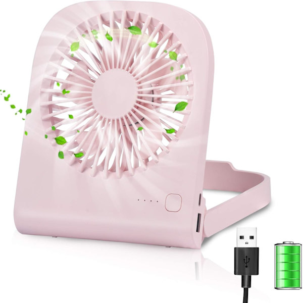 Bordventilator, Mini USB-ventilator, Kraftig Luftstrøm, 4 Hastigheder, Bærbar Ventilator