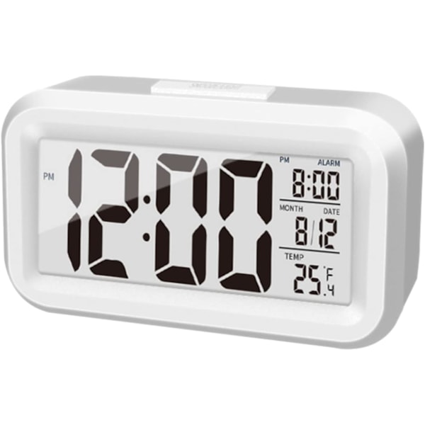 Uppgraderad digital väckarklocka, 4,3\" LED-display med temperatur, bärbar med batteridriven väckarklocka sängbord