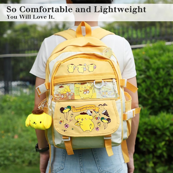 Pompompurin Rygsæk Sød Kawaii Ting - Kawaii Rygsæk Anime Rygsæk - Pompompurin Tilbehør Tegneserie Rygsække