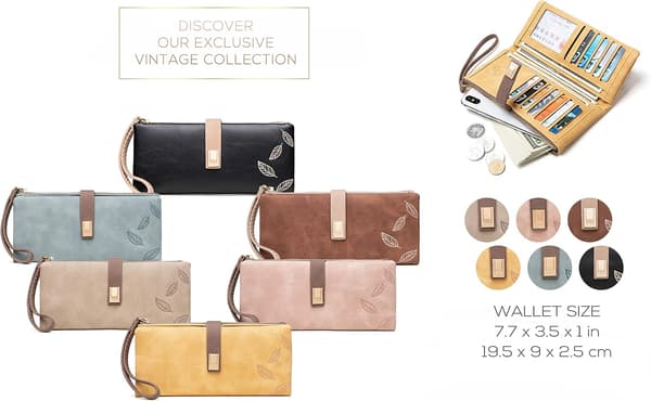 Dame Lommebok Stor Lang Sammenleggbar Clutch