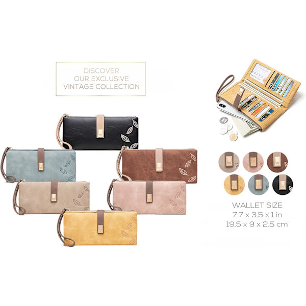 Damplånbok Stor Lång Vikbar Clutch