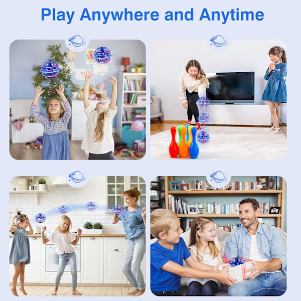 Smart sensor boomerang hover ball, flygande spinner med oändliga tricks, coola leksakspresenter för pojkar och flickor tonåringar inomhus utomhusleksaker blue